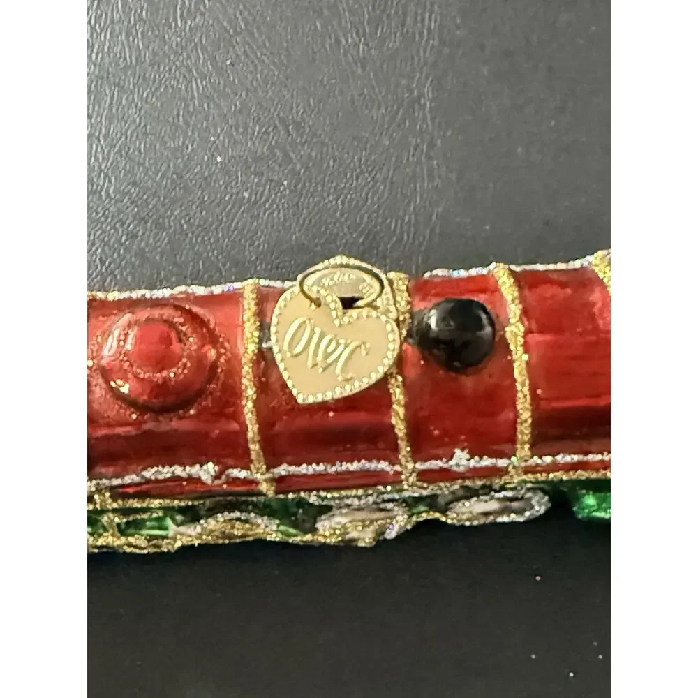Old World Christmas Hand-Blown Glass Locomotive Train Ornaments, Set of 2